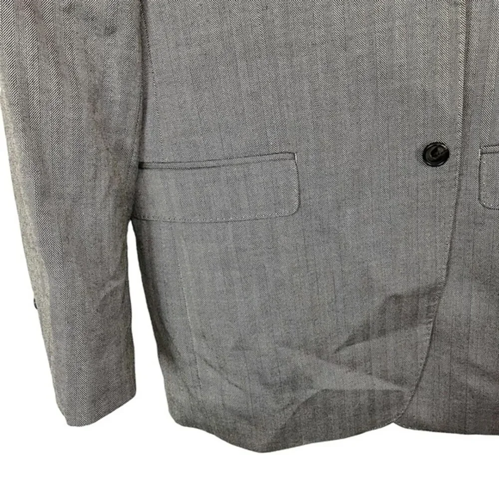 Lauren Ralph Lauren Slim Men's Herringbone Silk Wool 2 Button Blazer Jacket 40 L